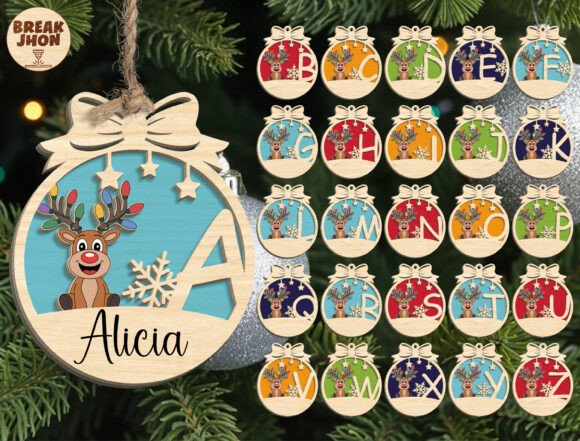 Download Reindeer Alphabet Ornament Svg - Ornament Collection