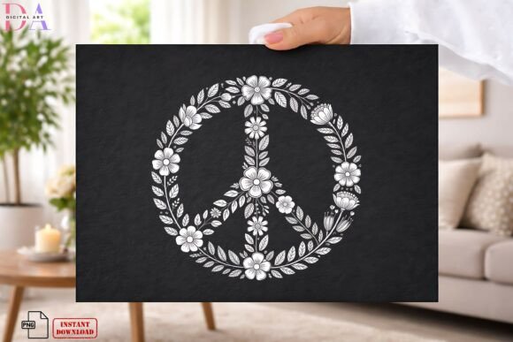 Download Floral Peace Symbol Boho PNG - Premium Resources