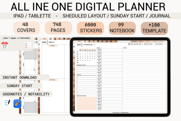 Download Girl ADHD Digital Planner-Journal Layout - Premium Bundle