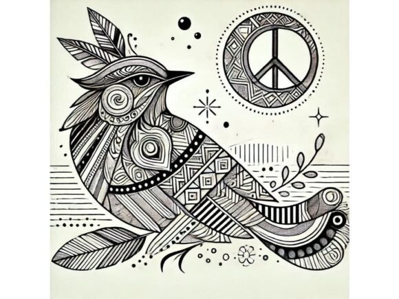 Download Ornamental Lark with Geometric Feather D - Premium Resources
