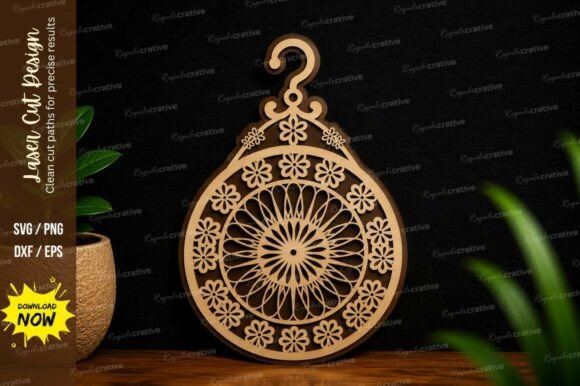 Download Mandala Ornament Round Pendant Laser Cut - Ornament Collection