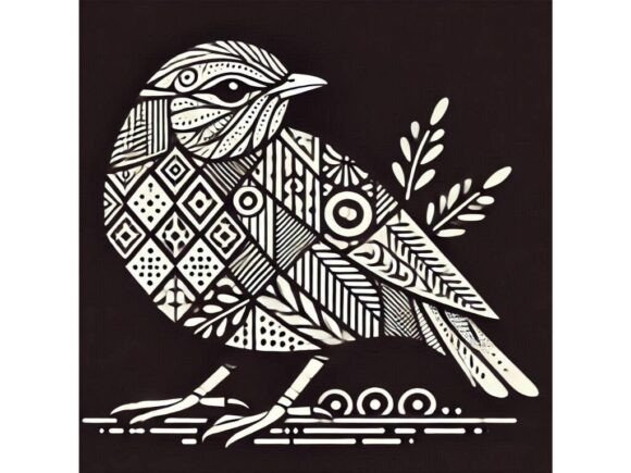 Download Ornamental Lark with Geometric Feather D - Premium Resources