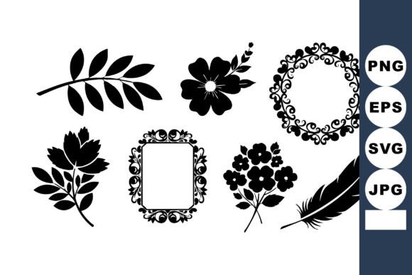 Download Black Floral Elements and Ornamental Fra - Ornament Collection