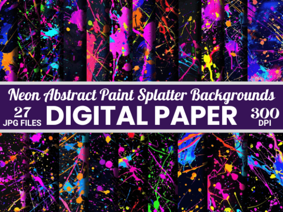 Download Neon Abstract Paint Splatter Backgrounds - Backgrounds Collection
