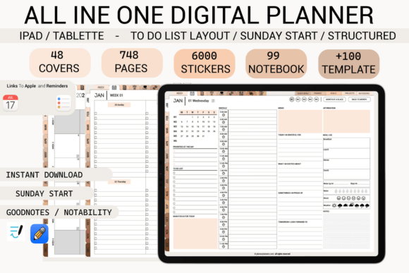 Download Girl ADHD Digital Planner-Structured - Premium Bundle
