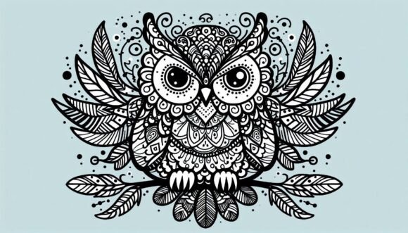 Download Ornamental Owl with Intricate Feather De - Ornament Collection