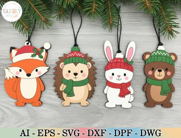 Download Cute Christmas Animal Ornament SVG - Ornament Collection